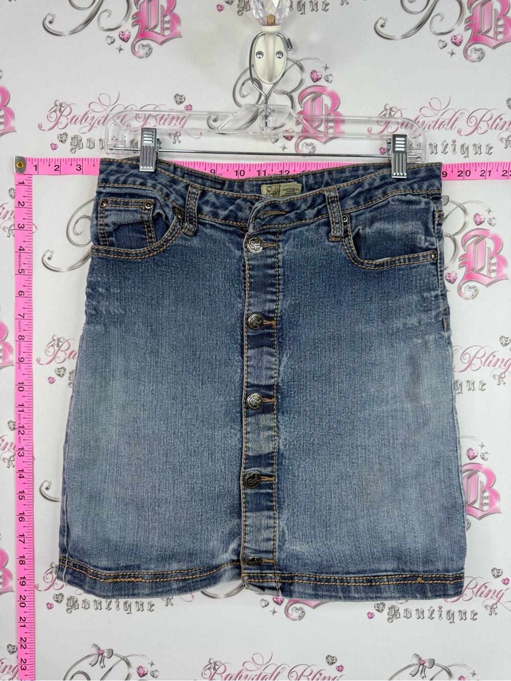 Earl Jeans skirt Blue Denim Button-Front Pencil Skirt